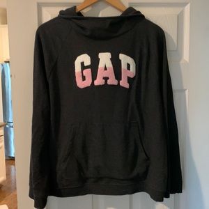 GAP Logo Gray with Pink White Vintage Hoodie Sweatshirt